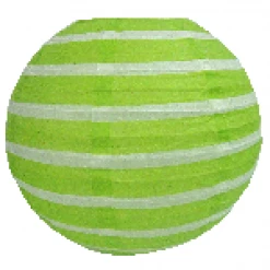 Everything Party All Birthday 30cm Stripe Paper Lantern - Lime Green