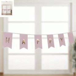 Everything Party Happy Birthday Bunting With Gold Foiled (Blue, Pink) All Birthday