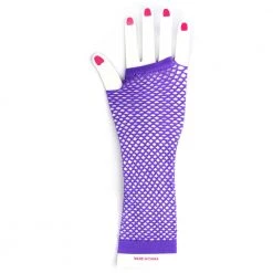 Everything Party By Theme Fishnet Fingerless Long Gloves - Purple