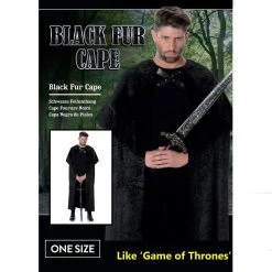 Everything Party Adult - Karnival Deluxe Black Fur Cape