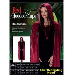 Everything Party Costume Adult - Karnival Deluxe Red Hooded Cape