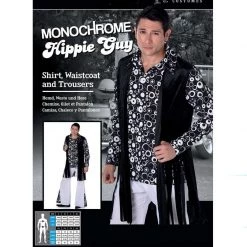 Everything Party Adult - Karnival Deluxe Monochrome Hippie Guy Costume