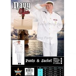 Cut Price Adult - Navy Officer Costume