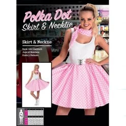 Everything Party Adult 1950's Pink Polka Dot Adult Costume