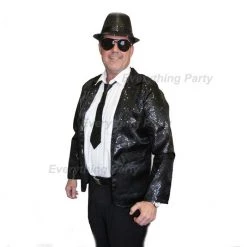 Everything Party Adult - Black Light Up Sequin Disco Jacket