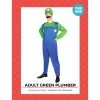 JD Party Adult Green Plumber Man Luigi Costume