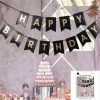 Everything Party All Birthday Happy Birthday Foil Printed Banner - Gold & Black