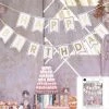 Everything Party Happy Birthday Foil Printed Banner - Gold & White All Birthday