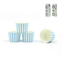 Everything Party All Birthday 30pk Blue Paper Baking Cupcake Cups With White Stripe