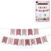 Everything Party All Birthday Happy Birthday Foil Printed Banner - Rose Gold & Pink