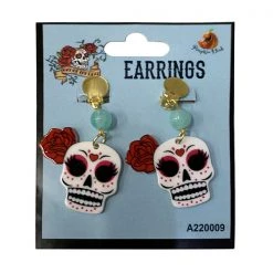 Everything Party Day Of The Dead Skull Earrings Costume Accessories