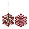 Pacific Wholesale By Event 2pk Flocked Snowflake Tree Ornaments Christmas Decoration