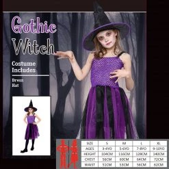 Everything Party Gothie Purple Witch Girl Costume