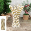 Everything Party 20pk Paper Straws - Gold Stripe