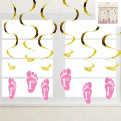 Everything Party 1st Birthday Girl Swirl Hanging Decorations All Birthday