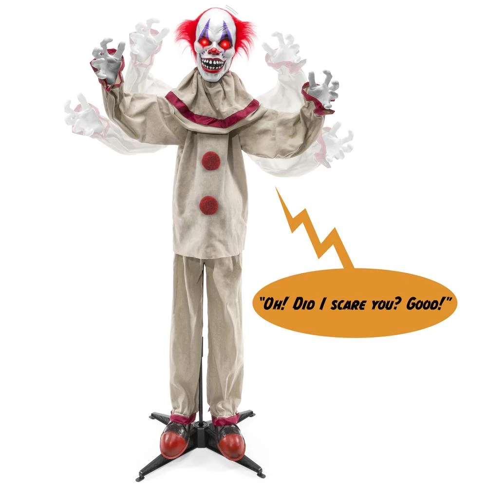 Everything Party 153cm Scary Harry The Motion Activated Animated Killer Clown Halloween Prop By Event