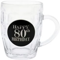 TSK 80th Birthday Badge Premium Dimple Stein All Birthday