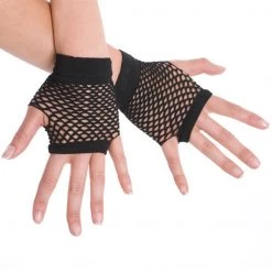 Dr. Tom's Short Fishnet Gloves - Black