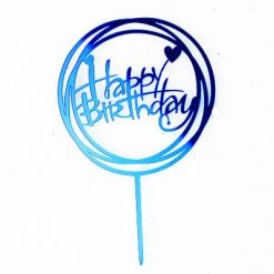 Everything Party Happy Birthday Mirror Plastic Cake Topper