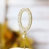 Everything Party Metal Number Birthday Cake Topper With Crystal - Gold 0