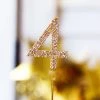 Everything Party Metal Number Birthday Cake Topper With Crystal - Gold 4