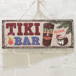 Everything Party Luau Hanging Tiki Bar Sign