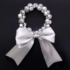 Everything Party Christmas Silver Bell Wreath With Ribbon - 10cm By Event