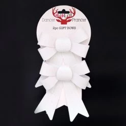 Everything Party Christmas Gift Bow White 2pk - 18cm