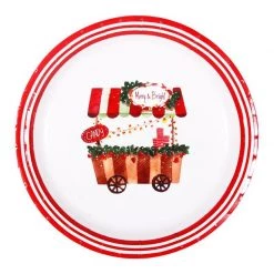 Oceana 12pk Christmas Paper Plates 23cm - Candy Cart