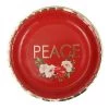 Oceana 12pk Christmas Foil Paper Plates - Red Peace With Flowers By Event