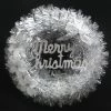 Everything Party Deluxe Silver Tinsel Wreath With Merry Christmas Sign By Event