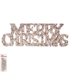 Everything Party Champagne Sequin Merry Christmas Sign - 30cm