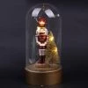 Oceana Nutcracker Solider In Cloche With Christmas Tree Light Up - 17cm