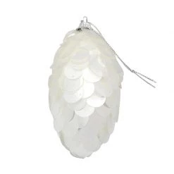 Oceana Christmas Ornament - Pearl Styrofoam Pine Corn