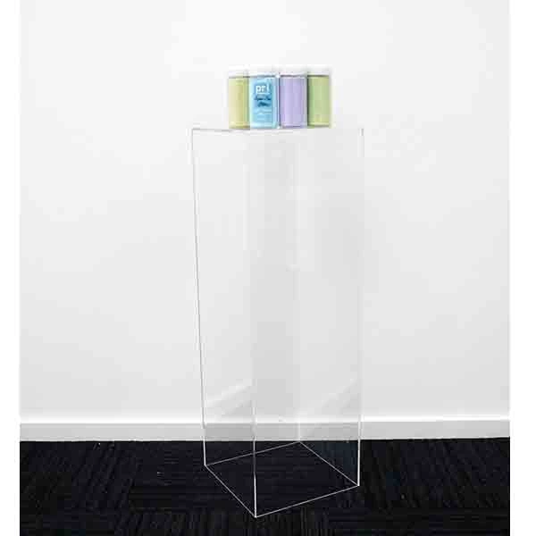 Everything Party All Birthday Party Hire - Clear Acrylic Plinth 90cm Square
