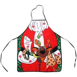 Everything Party Christmas Adult Apron - Santa With Reindeer