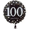 18" Anagram Happy 100th Birthday Holographic Silver Foil Balloon Balloons