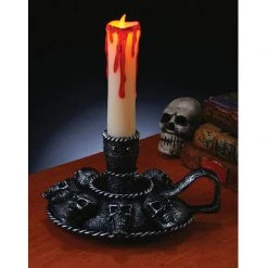 Trademark By Event Halloween Light Up Skull Candle