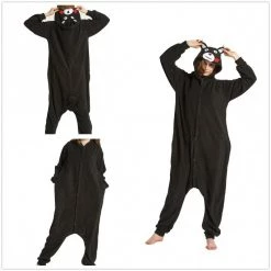 Everything Party Adult Animal Onesie - Black Bear Kumamon Costume