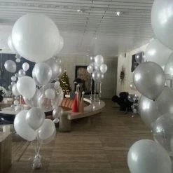 3ft Qualatex Plain Latex Balloon - Round Pearl White Balloons