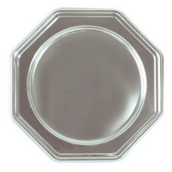Alpen 2pk Deluxe Metallic Silver Round Octagonal Platters 30cm