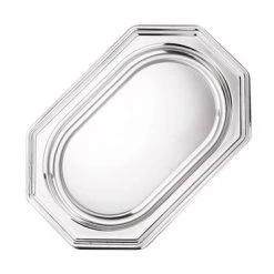 Alpen By Event 2pk Deluxe Metallic Silver Medium Round Octagonal Platters 45cm