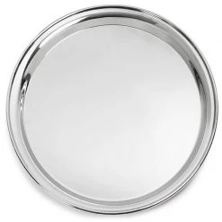 Everything Party 2pk Deluxe Metallic Silver Round Platters 41cm By Event