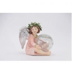 Pacific Wholesale Ceramic Christmas Angel Decoration With LED Lights By Event