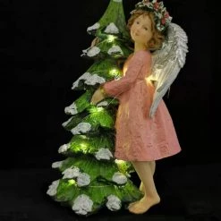 Pacific Wholesale By Event Ceramic Christmas Angel Decoration With LED Lights - Large