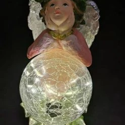Pacific Wholesale Ceramic Christmas Angel Decoration With LED Lights