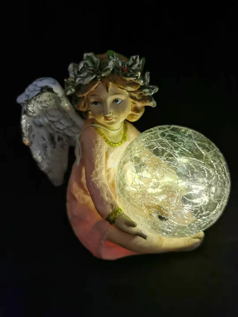 Pacific Wholesale Ceramic Christmas Angel Decoration With LED Lights By Event