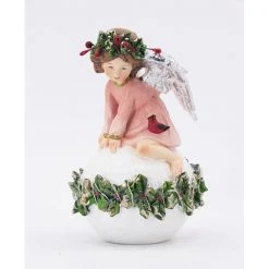 Pacific Wholesale Ceramic Christmas Angel Decoration With LED Lights