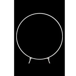 Everything Party All Birthday Party Hire - 1.5m White Metal Circle Backdrop Balloon Arch Stand