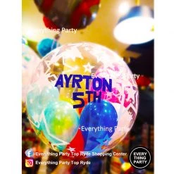 Everything Party 5th Birthday Boy Bubbles Gumball Helium Balloon